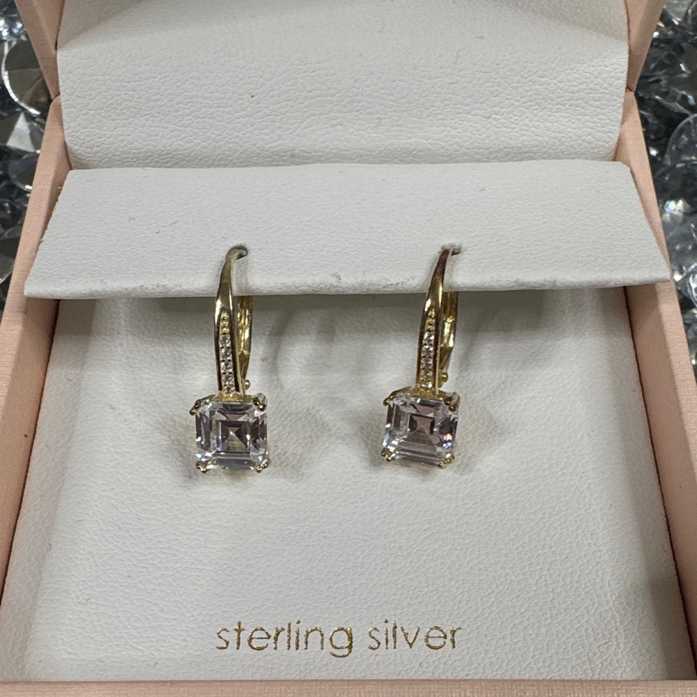 Chic Sterling Silver and Gold Drop Earrings
